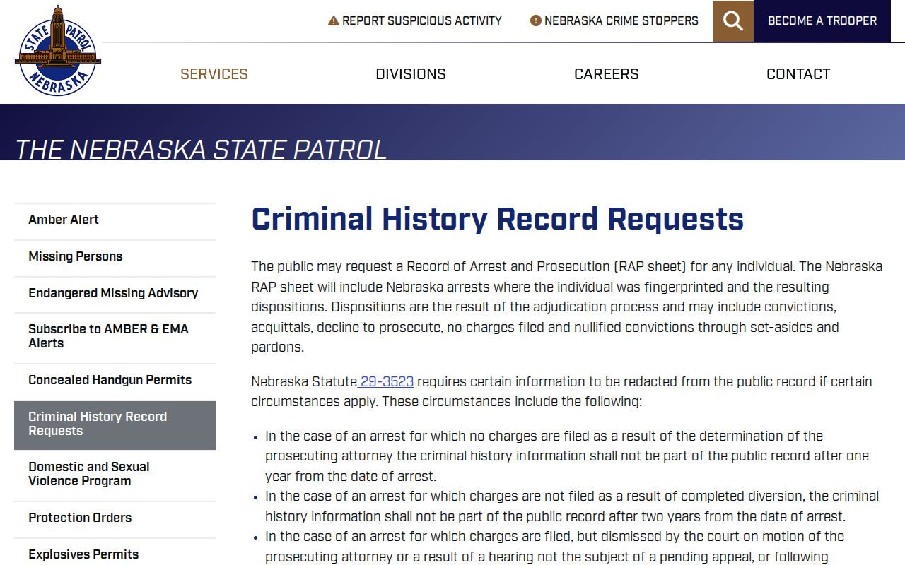Fillmore County warrant records beside Nebraska State Patrol RAP information