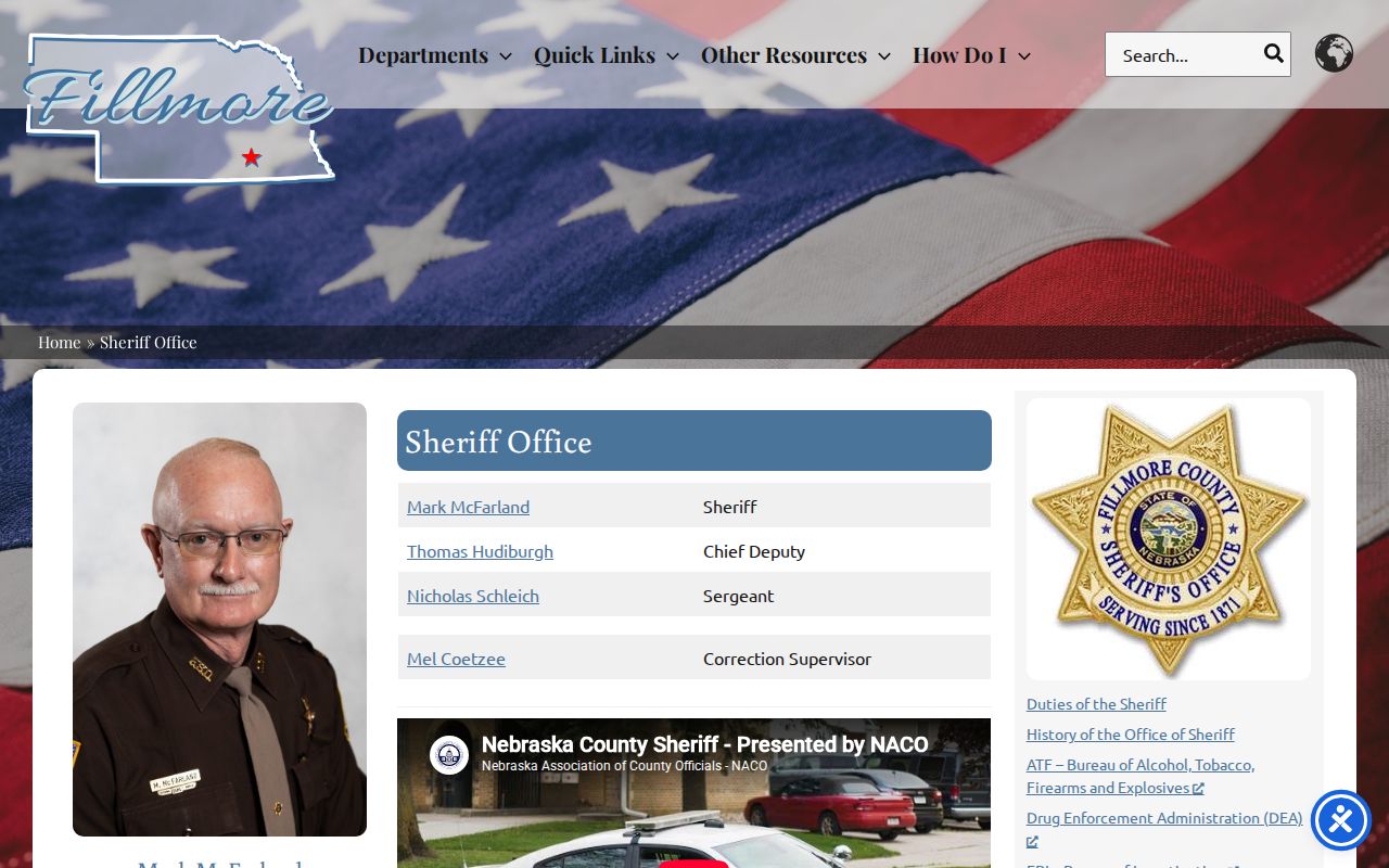 Fillmore County warrant records sheriff office contact